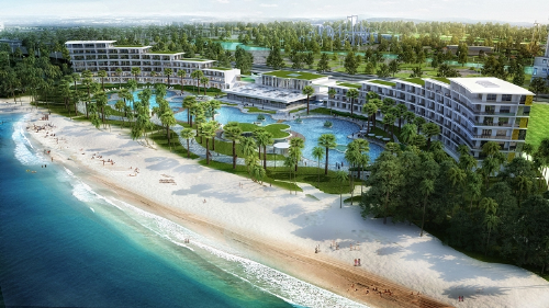 Quần thể du lịch nghỉ dưỡng sinh thái FLC Sầm Sơn có quy mô 200 ha, tổng mức đầu tư 5.500 tỷ đồng. Ảnh: VnExpress