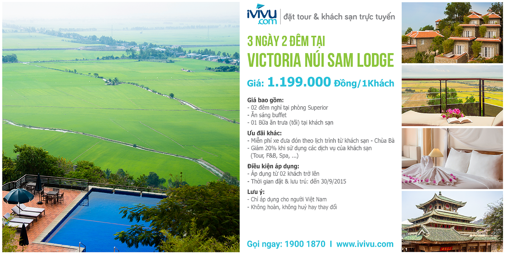 Đặt ngay Victoria Núi Sam Lodge để có những trải nghiệm tuyệt vời nhất cho chuyến du lịch Châu Đốc.