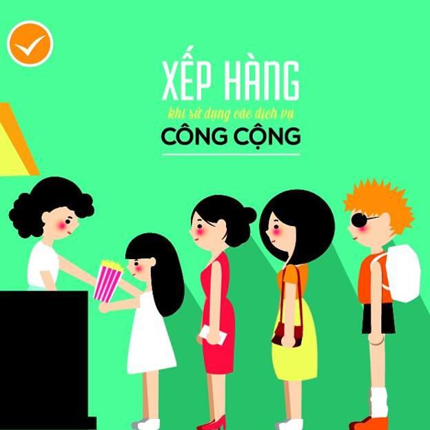 Xếp hàng khi sử dụng các dịch vụ công cộng