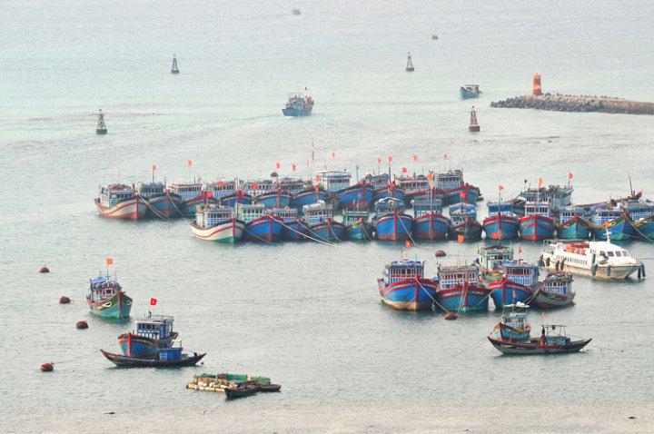 Bến cảng trên đảo Lý Sơn.