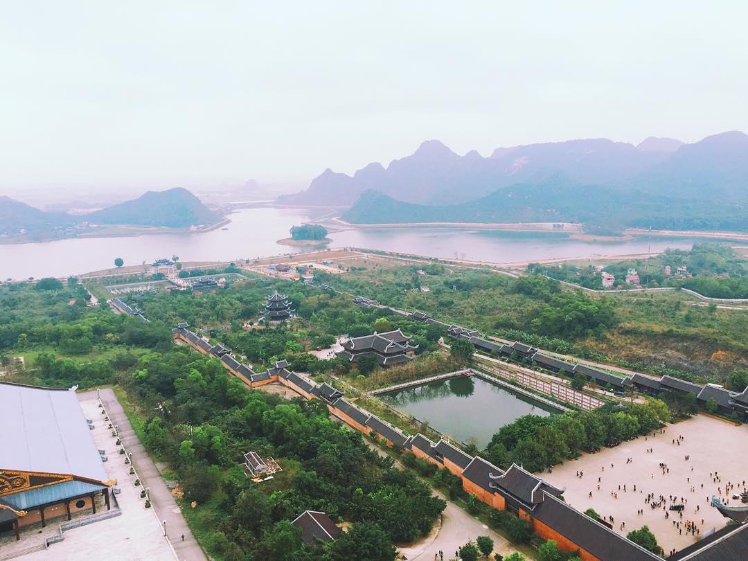 Chùa Bái Đính nhìn từ trên cao. Ảnh: laibaohien/instagram