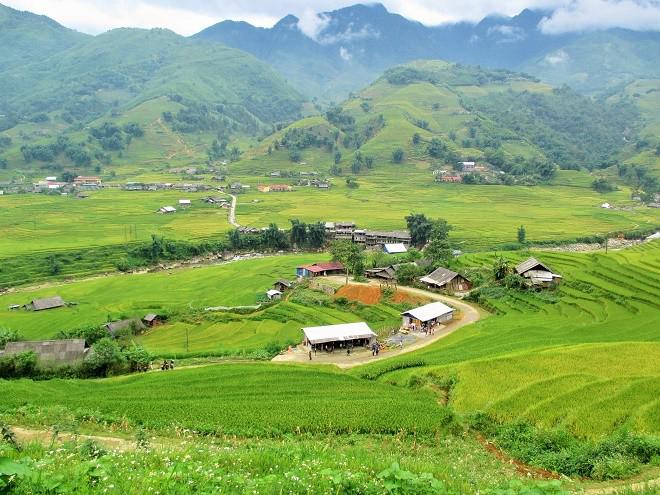 Dù vô tình hay hữu ý, thung lũng Mường Hoa quả thực là một bức tranh được phối màu rất tài tình và đẹp mắt giữa những vách núi Hoàng Liên Sơn, những lớp ruộng bậc thang và những ngôi nhà mọc thưa cách trên bản Tả Van.
