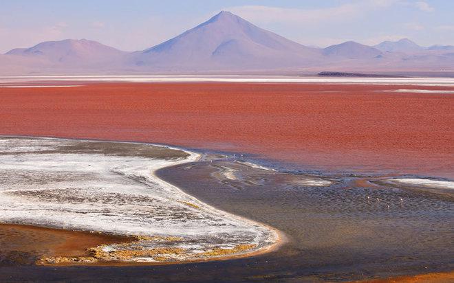 2. Đồng muối Salar de Uyuni, Bolivia Là đồng muối lớn nhất thế giới, được hình thành từ nhiều hồ nước vào thời tiền sử, cung cấp một lượng nước muối lớn cho cánh đồng Salar de Uyuni. Nơi đây chiếm một nửa trữ lượng lithium của thế giới.