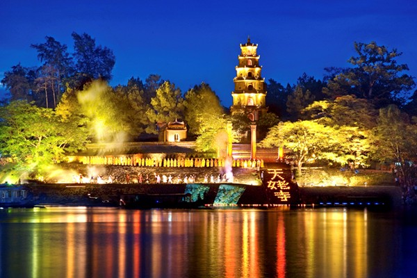 Chùa Thiên Mụ - điểm đến nổi tiếng ở Huế. Ảnh: Hueworldheritage.