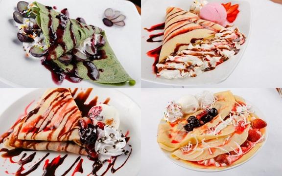 Bánh crepe đủ mùi vị cực kì bắt mắt, chỉ nhìn thôi đã thấy “thòm thèm”. (Ảnh: Internet)