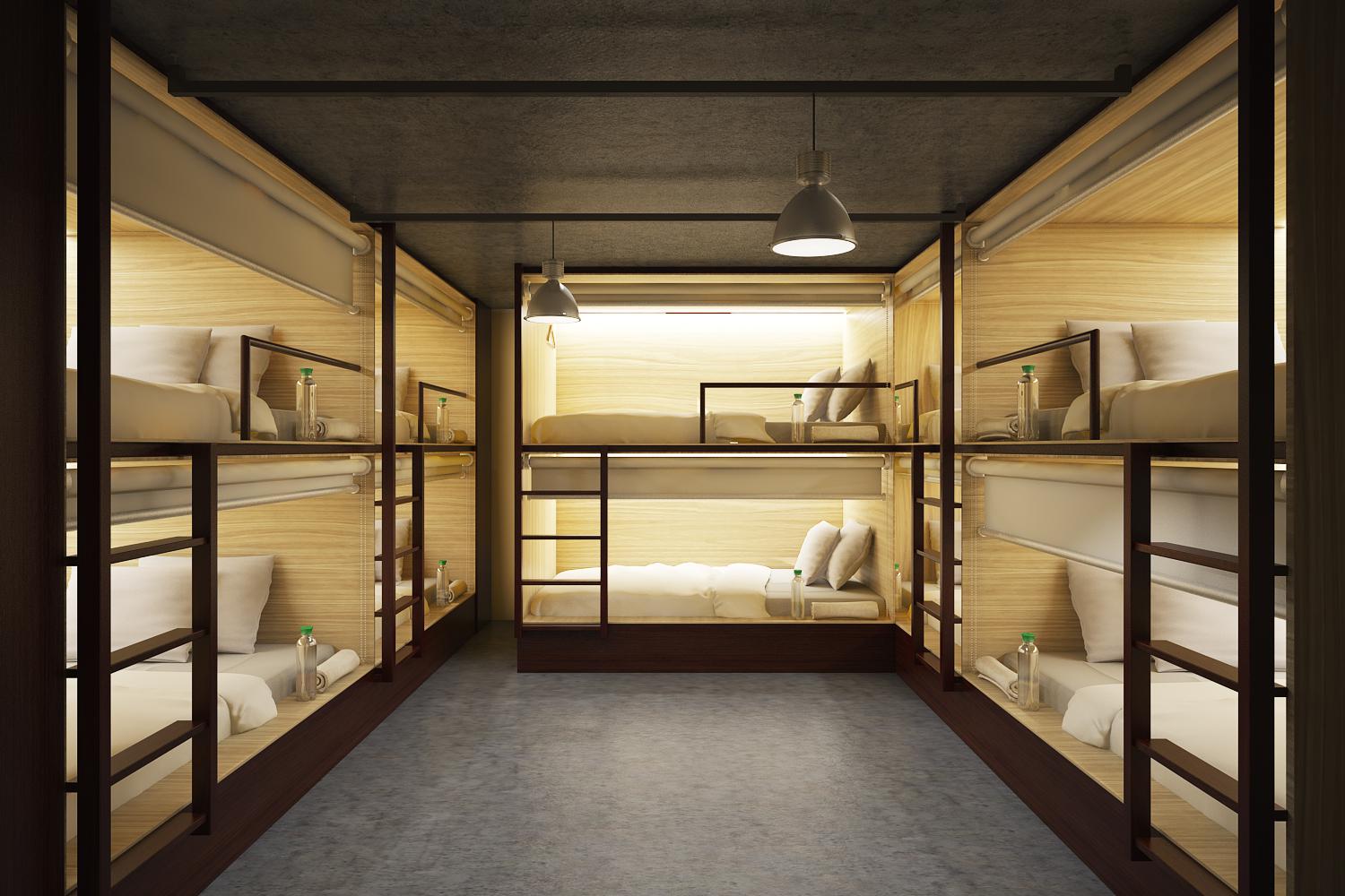Bed mixed dorm gồm có 4 giường