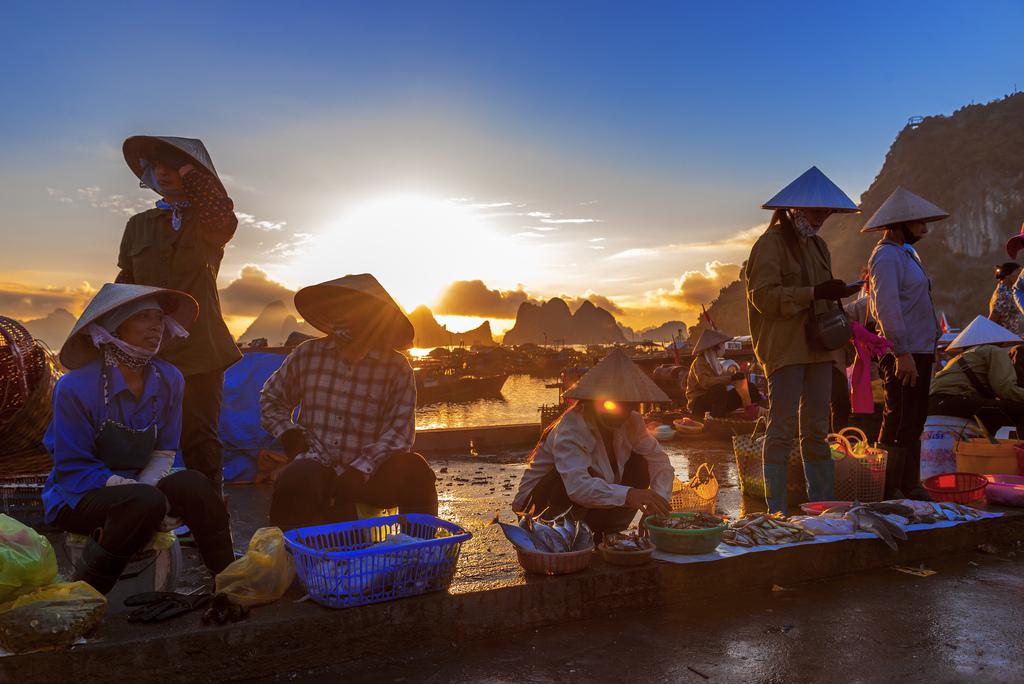 Khung cảnh nhộn nhịp của chợ cá lúc sáng sớm ở cảng. Ảnh: flickr.com