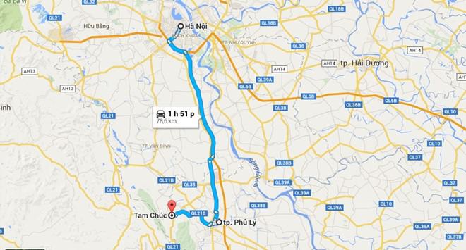 Bản đồ đường tới Tam Chúc - Ba Sao, phiên bản thu nhỏ của Hạ Long ở Hà Nam.