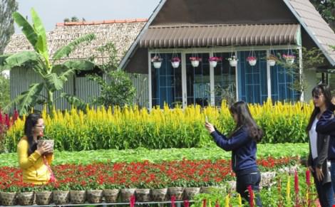 Những nhóm bạn đi đông người thì tự chụp cho nhau. Ảnh: N.NAM
