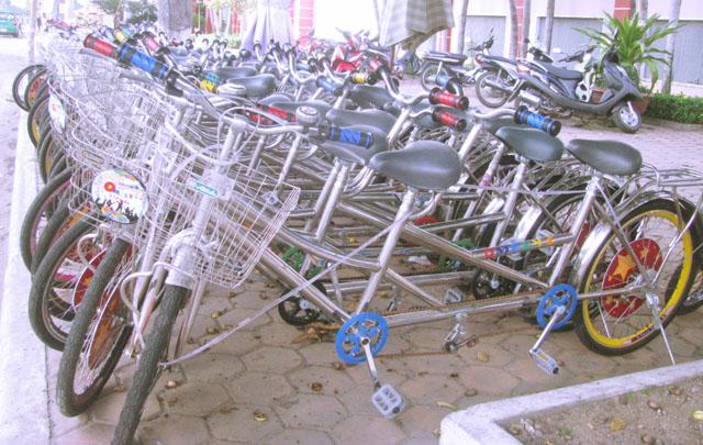 Những chiếc xe đạp đôi thích hợp cho các bạn trẻ khám phá ngõ ngách của thành phố biển Quy Nhơn